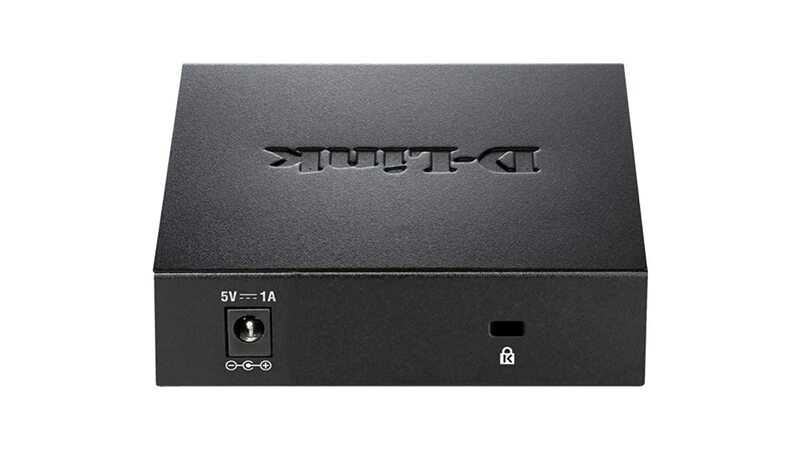 D-Link DGS-105/B 5-Port Gigabit Unmanaged Metal Desktop Switch, UK Version, Black