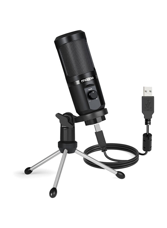 

Multiple Maono USB Microphone with Mic Gain 192Khz/24Bit Podcast for PC Computer Condenser Mic, AU-PM461TR, Black