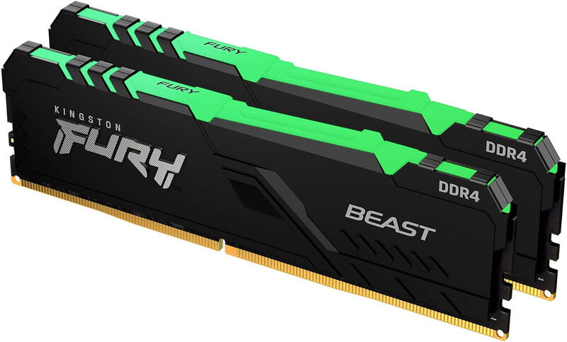 

Kingston Technology Fury Beast DDR4 RGB Memory Module, 2 Pieces, Black