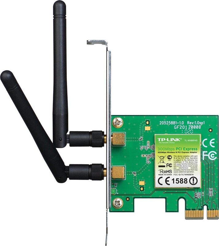 TP-Link TL-WN881ND 300mbps Wireless N Pci Express Adapter,Black/Green