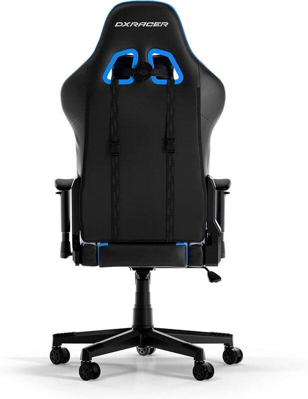 DXRacer Prince Series P132 Gaming Chair, 1D Armrests with Soft Surface, Black / Blue