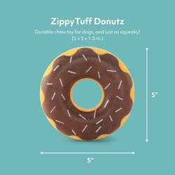 Zippy Paws Zippytuff Donut Shape Chew & Fetch Dog Toy, Brown/Yellow
