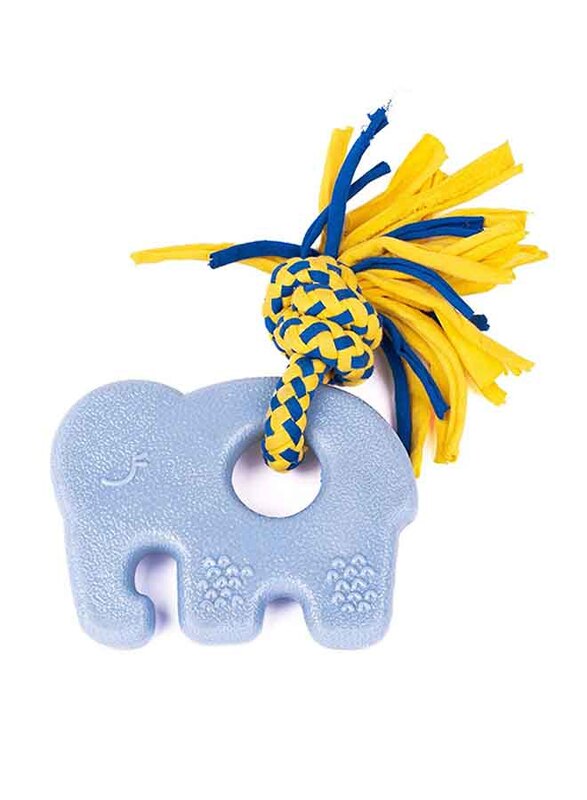 Zippy Paws Zippytuff Teether Elephant Shape Dog Chew Toy, Blue