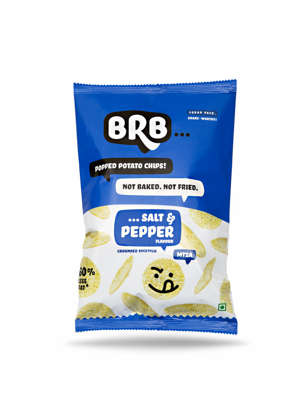 

BRB Popped Potato Chips Salt & Pepper 48g