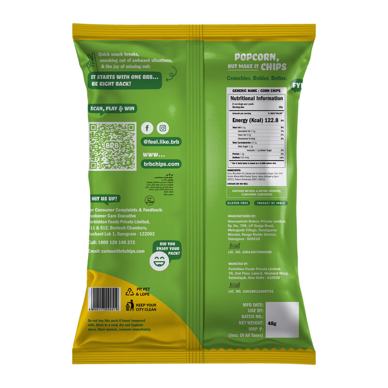BRB Popcorn Chips Cheese & Olive Flavour 48g