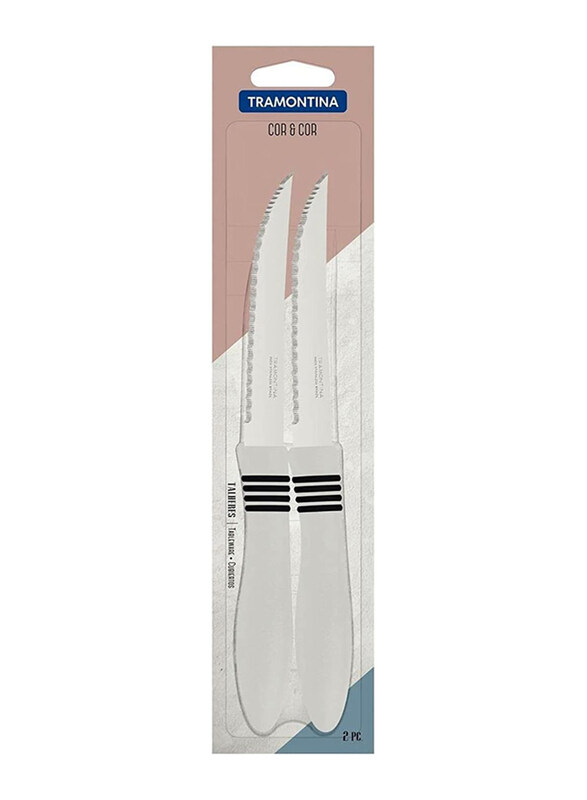 

Tramontina 2-Piece Core & Core Steak Knife with Stainless Steel Blade & Polypropylene Handle, 23466285, Silver/White