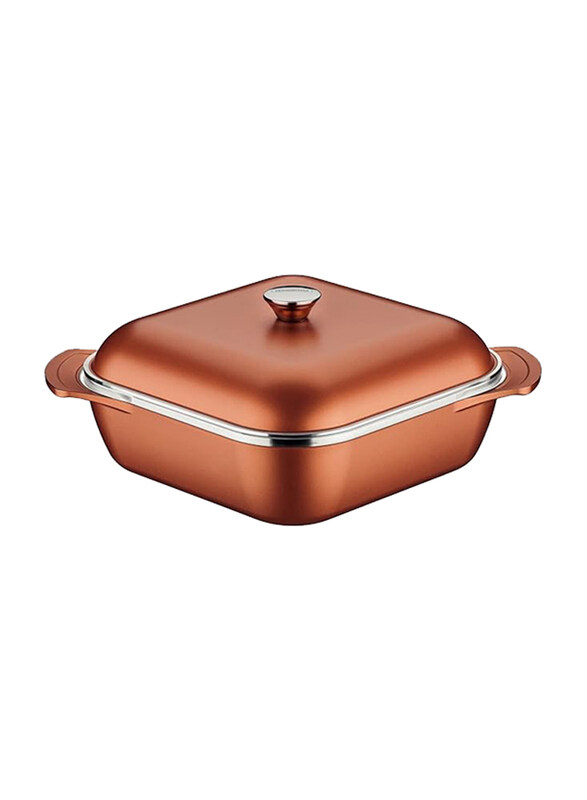 

Tramontina 28cm Lyon Golden Forged Aluminium Square Casserole with Interior Starflon High Performance PFOA Free Non-stick Coating, 20963428, Orange