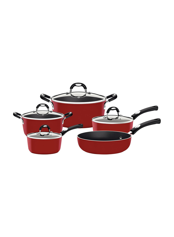 

Tramontina 9-Piece Monaco Induction Aluminum Round Cookware Set, 28799702, Red