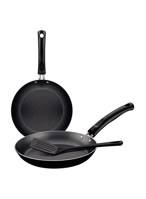 

Tramontina 3 Piece Aluminium Frying Pan Set with Interior Starflon Max Coating & Exterior Black Silicon Coating, 20198012, Black
