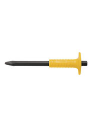 Tramontina 12 Inch Hexagonal Stone Pointed Chisel with Silicone Grip, Black/Yellow