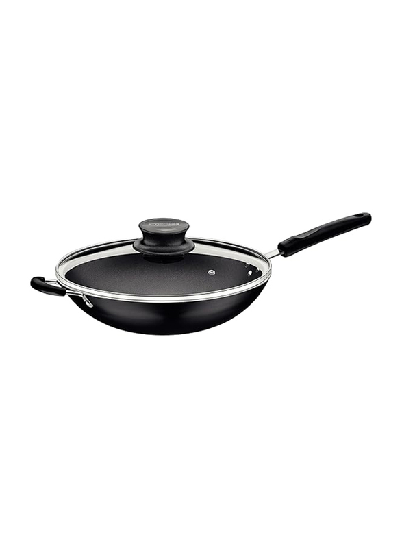 

Tramontina 32cm Loreto Graphite Aluminium Wok Pan with Interior Starflon Max Non-stick Coating, 27815975, Black