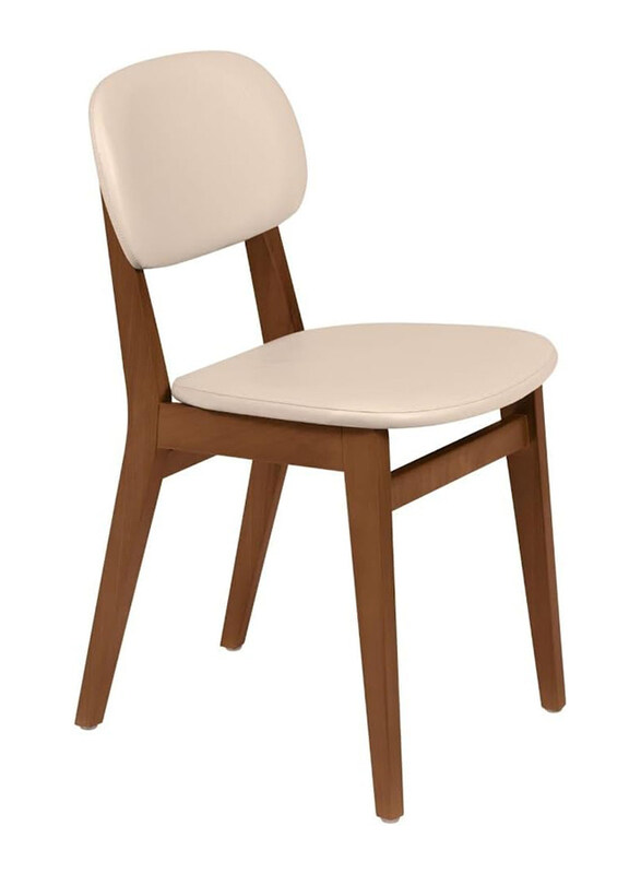 

Tramontina London Armless Chair in Brazilian Tauari Wood With Upholstery, Almond/Beige