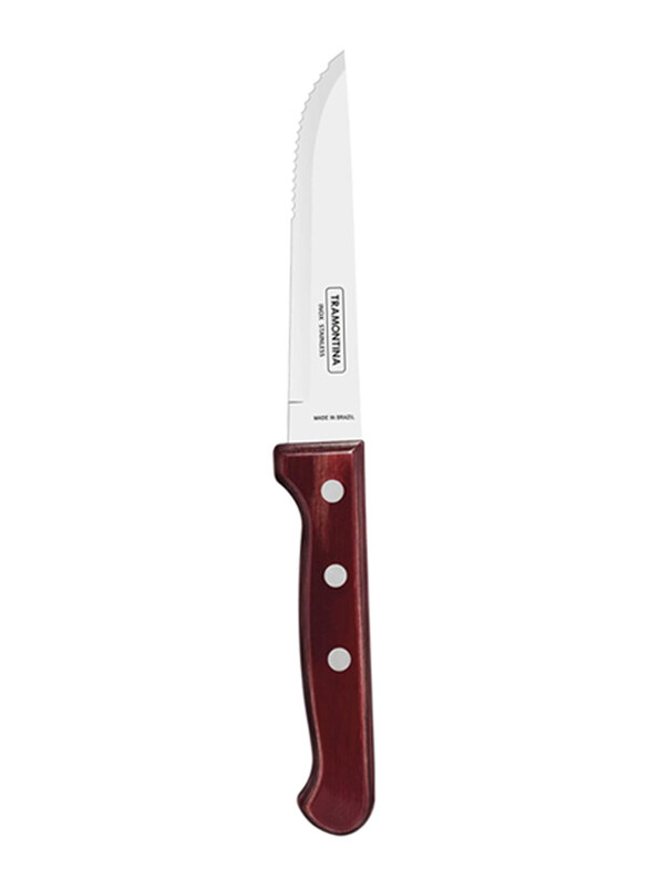 

Tramontina 5-Inch Jumbo Steak Knife with Stainless Steel Blade and Dishwasher Safe Polywood Handle, 21413075, Red