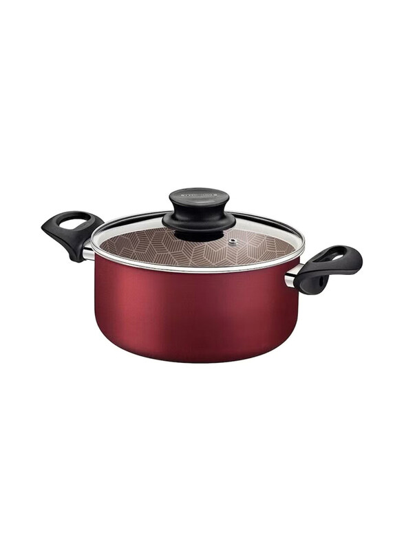 

Tramontina 28cm Paris Exterior Starflon Max Red PFOA Free Non-Stick Coating Round Aluminium Casserole with Interior, 41.3 x 41.3cm, Red