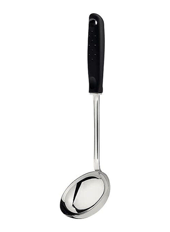 

Tramontina Utilita Stainless Steel Ladle with Black Polypropylene Handle, Black/Silver