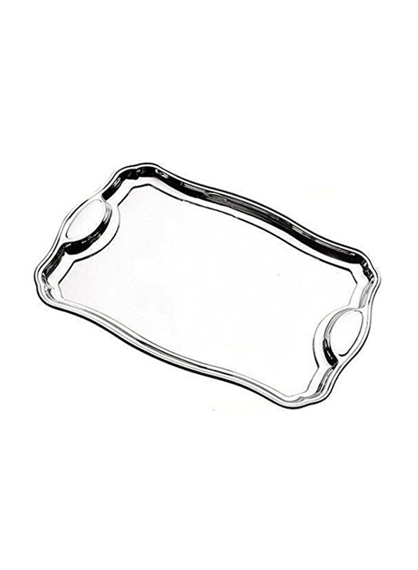 

Tramontina 42x29cm Classic Rectangular Stainless Steel Tray with Handles, Polished Silver