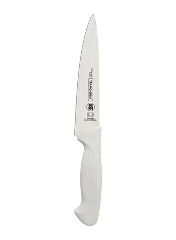 

Tramontina 6-inch Premium Utility Knife with Stainless Steel Blade and Polypropylene Handle with Antimicrobial Protection, TAA_24472186, Silver/White