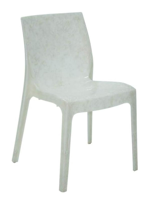 

Tramontina Alice Polypropylene Chair in Glossy Marble Finish, Pearl White