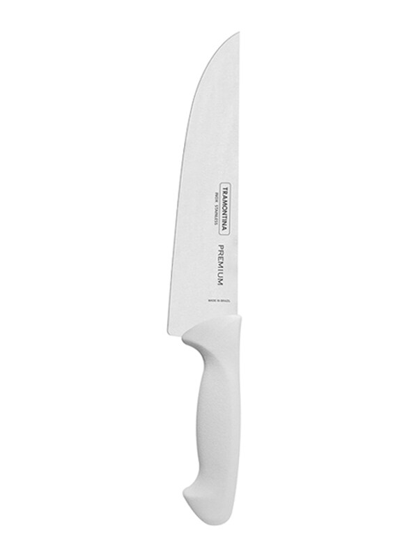 

Tramontina 8-inch Premium Kitchen Knife with Stainless Steel Blade and Polypropylene Handle with Antimicrobial Protection, 24473188, Silver/White