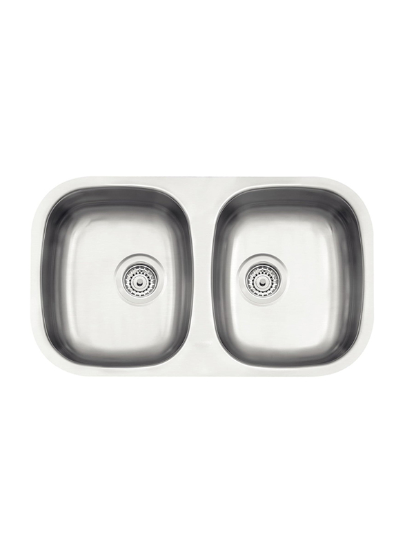 

Tramontina Isis 2C 34 BL Stainless Steel Satin Finish Bowl for Undermount with Drainer, Silver