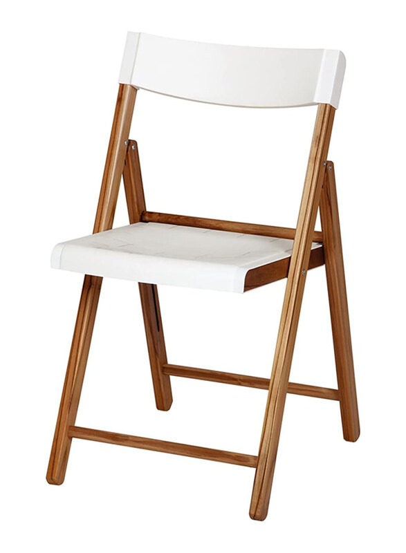 

Tramontina Potenza Foldable Chair in Natural Teak Wood with Polypropylene Seat and Back, White