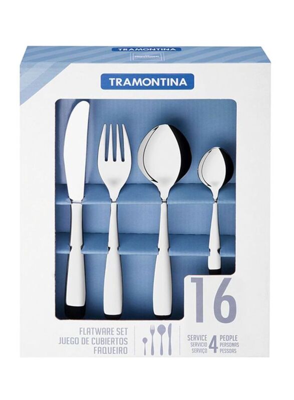 Tramontina 16-Piece Stainless Steel Cutlery Set, Silver
