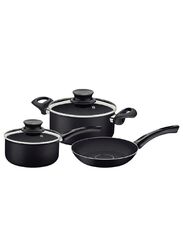 Tramontina 5-Piece Paris Plus Aluminium Non-Stick Starflon Excellent Coating Round Cookware Set, Black