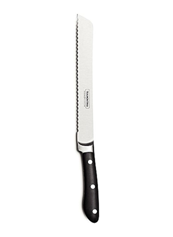 

Tramontina Prochef 8-inch Stainless Steel Bread Knife with Polycarbonate & Fiberglass Handle, 24159008, Black/Silver