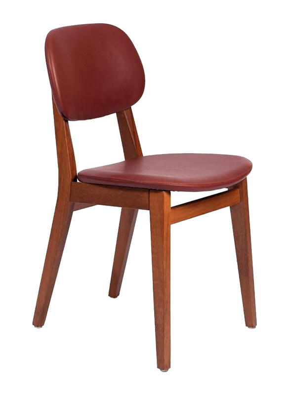 

Tramontina London Armless Chair in Brazilian Tauari Wood With Upholstery, Almond/Wine