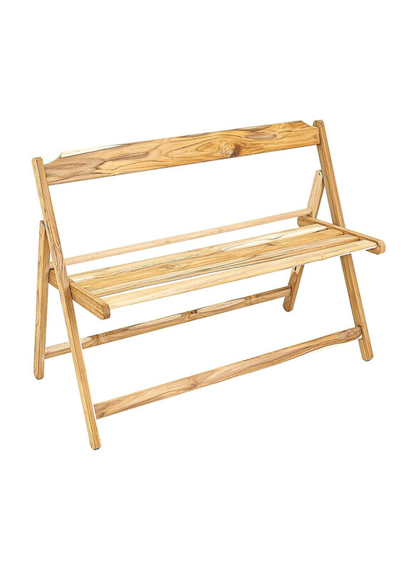 

Tramontina Beer Foldable Bench With Sanded Finish Teak Wood, Brown