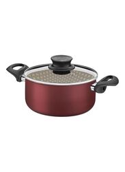 Tramontina 6.3L Paris Non-Stick Casserole with Lid, Red/Black/Clear