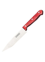 Tramontina 8-Inch Stainless Steel Polywood Utility Knife, Red/Silver