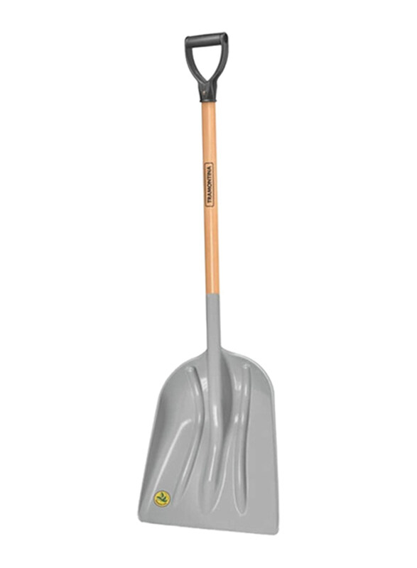 

Tramontina Plastic Scoop Shovel with 79cm Wood Handle, Beige/Grey