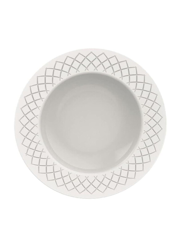 

Tramontina 9-inch Ingrid Porcelain Deep Plate, White
