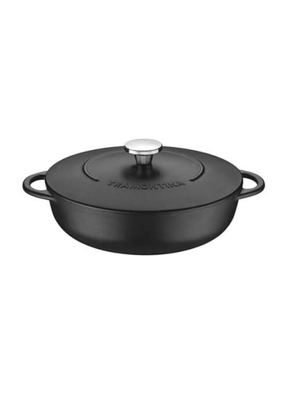 

Tramontina 28cm Trento Enamelled Cast Iron Casserole, 20905028, Black