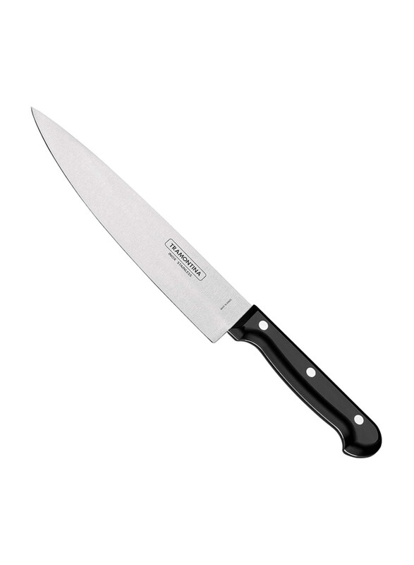 

Tramontina Ultracorte 8-inch Stainless Steel Chef Knife with Polypropylene Handle, 23861108, Black/Silver