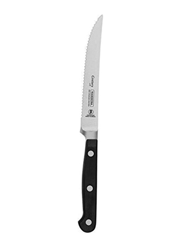 

Tramontina Century 5-inch Stainless Steel Steak Knife with Polycarbonate Handle, 24004105, Black/Silver