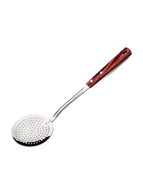 

Tramontina 1-Piece Stainless Steel Skimmer with Treated Red Polywood Handle, Brown/Silver