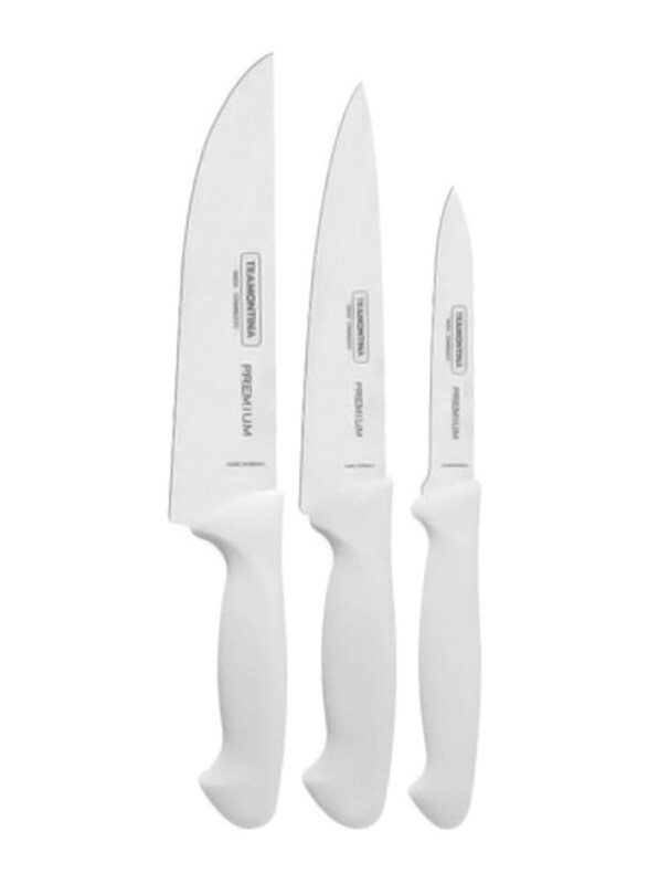 

Tramontina 3-Piece Premium Knife Set, 24499811, Silver/White