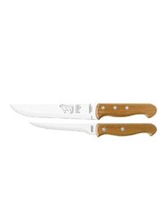 Tramontina 2-Piece Stainless Steel Bbq Knives Set, Brown/Silver
