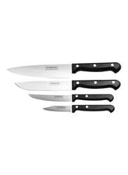 Tramontina 4-Piece Stainless Steel Knife Set, 380 x 20 x 160 mm, Black/Silver