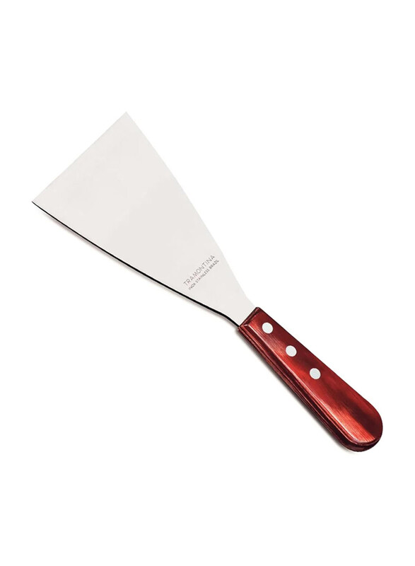 

Tramontina 5-Inch Stainless Steel Grid Scraper with Treated Red Polywood Handle, Red