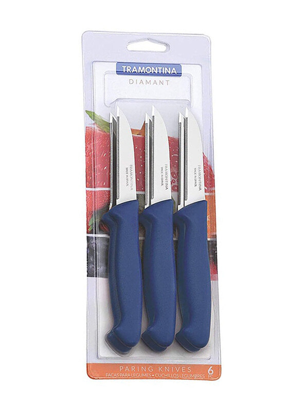 

Tramontina Diamant 6-Piece Stainless Steel Paring Knife Set with Polypropylene Handle, 23899118, Blue/Silver