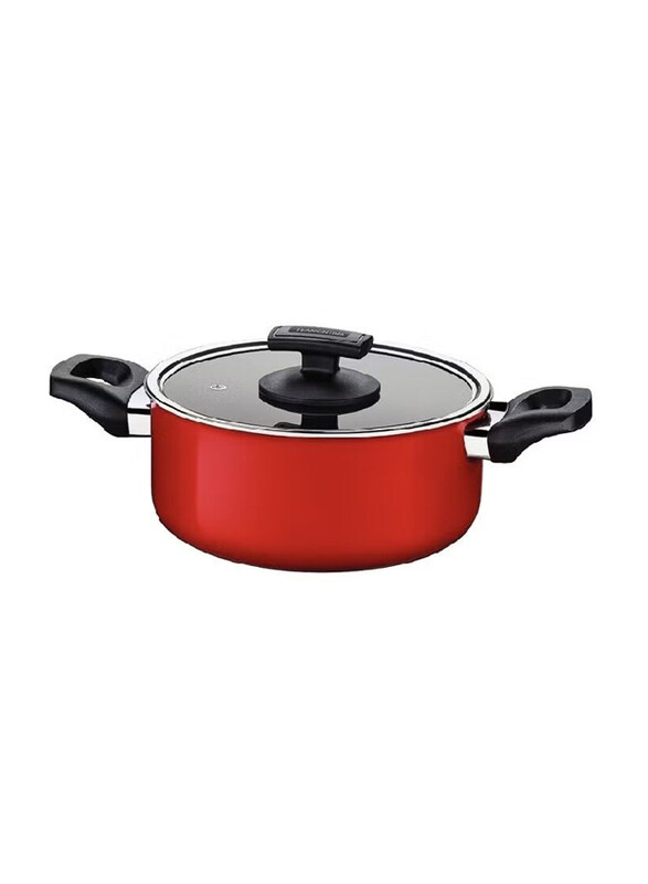 

Tramontina 20cm Aluminium Casserole with Interior and Exterior Starflon PFOA Free Non-stick Coating, 20432720, Red