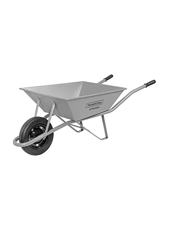 

Tramontina 65L Wheelbarrow Extraforte with Metal Heavy-duty Bucket Metallic Handle and Solid Tire, 77714235, Grey