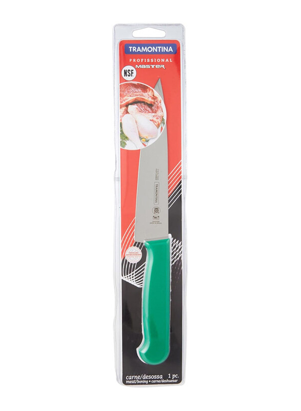 

Tramontina 6-inch Professional Stainless Steel Blade & Polypropylene Handle with Antimicrobial Protection Meat Knife, 24620126, Green