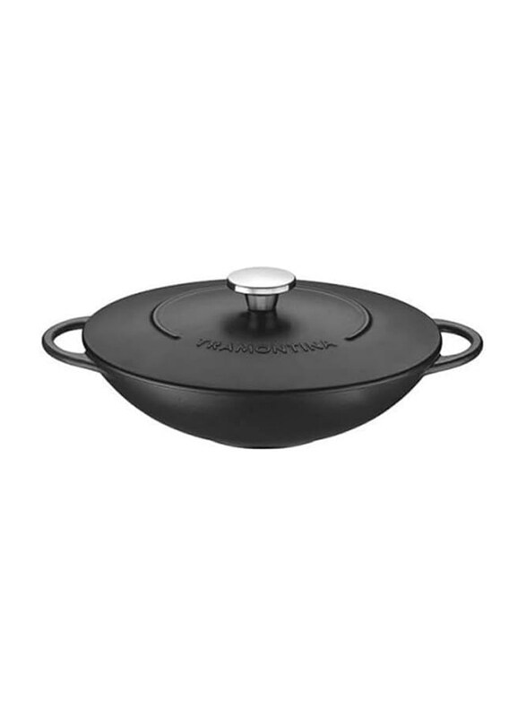 

Tramontina 32cm Trento Enamelled Cast Iron Wok, 20907032, Black