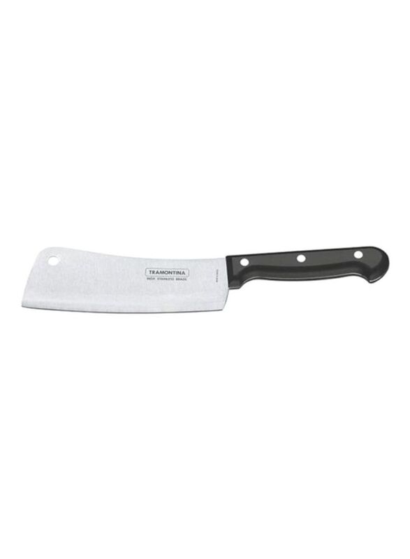 Tramontina 6-inch Stainless Steel Cleaver, Silver/Black
