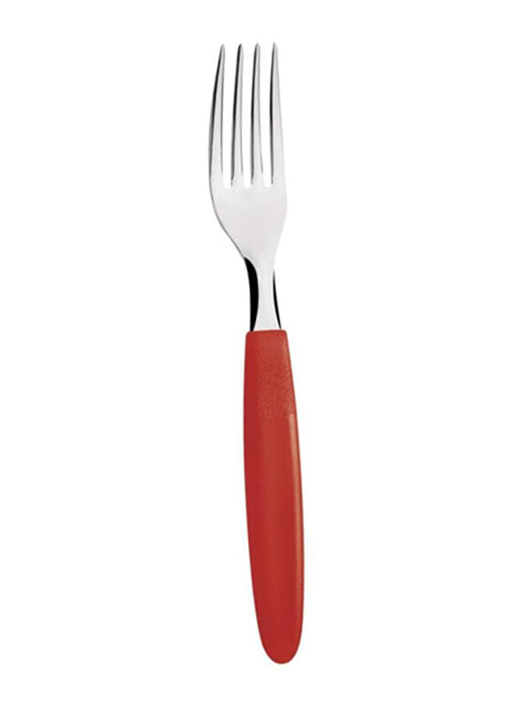 

Tramontina Stainless Steel & Polypropylene Handle Table Fork, 23362470, Red