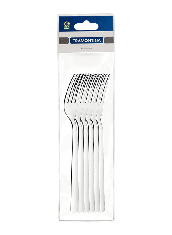 

Tramontina Oslo 6-Piece Stainless Steel Dessert Fork Set with High Gloss Finish, 63985056, Silver